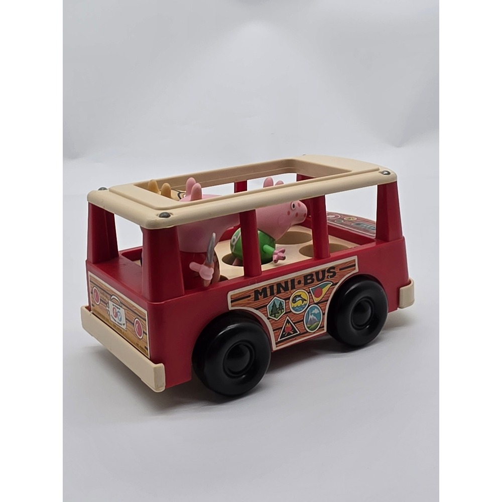 1969 Fisher Price Play Family Mini Bus Model #141 with Mickey and Peppa Pig - Picture 11 of 16
